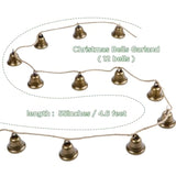 Christmas Decorations -Bells Christmas Garland-Rustic Bells Garland Banner For Christmas Tree Mantle Fireplace And Wall Decor