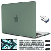 Compatible With Macbook Air 13.6 Inch Case 2022 2023 2024 2025 Release A2681 A3113 A3240, Laptop Hard Shell Case With Keyboard Cover For Macbook Air 13.6 M2 M3 M4, Midnight Green