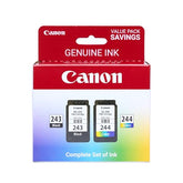 Pg-243 / Cl-244 Genuine Ink Value Pack (2 Cartridges), Compatible With Ip2820, Mx492, Mg2420/2520/2920/2922/2924/3020/2522/2525, Ts3120/302/302A/202/4520/3320