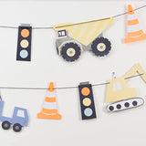 Meri Meri Construction Party Banner (Pack of 1). 14' Party Garland Including Excess Cord