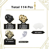 114pcs Black & Gold Balloon Garland Kit – 4 Sizes for Birthday, Wedding, Graduation and More