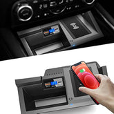 Car Wireless Charger Mount Fit For Mazda Cx5 2023 2022 2021 2020 2019 2018 2017,Output Of 15W Qc 3.0 Fast Charging Compatible With Iphone,Samsung,Usb Port 36W Wireless Charging Devices