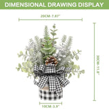 Small Buffalo Check Plaid Christmas Tree, Artificial Mini Tabletop Christmas Tree Decorations, For Winter Home Hliday Party Xmas Decor - Black/White.