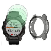 Watch Screen Protector (3+1Pack) Compatible For Garmin Fenix 7 47Mm/7 Solar/7 Sapphire Solar, Tempered Glass Film D39