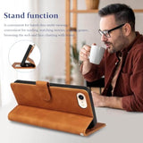 Brown Leather Wallet Case for iPhone SE 2020/2022/6/6S/7/8 with RFID Blocking