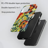 Phone Case Compatible with iPhone 16, Artistic Music Phone Case for Girls, Protective Hybrid 2-Layer Hard Shell, Gift for Women Music Lovers