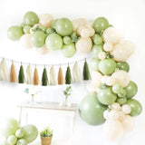 Olive-Green Tan Cream Tassel-Garland Decor - 15-Pack Diy Paper Tassels Party-Decorations For Baby Shower Wedding Backdrop - Classroom Nursery Adventure Awaits Party Supplies