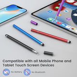4-Pack 2-in-1 Stylus Pens for iPad iPhone Android with 12 Extra Tips