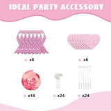 Breast Cancer Awareness Hanging Swirls, Pink Ribbon Hanging Decoration, Peace Out Chemo Party Streamers Decor, Breast Cancer Survivor Party Favors - Pink Glitter