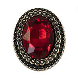 20 Pcs Red Oval Rhinestone Metal Shank Sewing Coat Buttons - 21Mm - 27