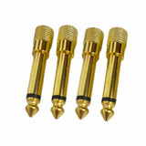 1/4 Mono To 1/8 Mono Adapter, 6.35Mm Ts Male Plug To 3.5Mm Female (Mono To Mono) Audio Adaptor Audio Connector Golden - (4 Pcs)