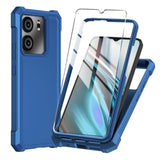 Blu View 5 Case with Tempered Glass Slim Soft Silicone Blue