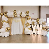 White & Gold Balloon Arch Kit – 124pcs Metallic, Confetti Balloons for Baby Showers and Parties