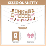 Boots Or Bows Gender Reveal Decorations, Pre-Assembled Brown And Pink Boots Or Bows Banner, Western Cowboy Or Cowgirl Gender Reveal Decorations Supplies