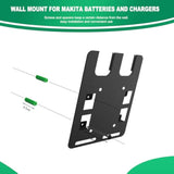 Wall Mount For Makita Batteries And Chargers,For Dc18Rc Charger,For Makita 18V 14.4V Battery, Stable 2 Battery Holder And Charger Holder, Suitable For Workshop And Garage