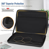 Hard Laptop And Tablet Sleeve Case For 13.6-Inch Macbook Air M4 2025 M3 A3113 2024, 14-Inch Macbook Pro M4/M3/M2/M1 2024-2021, Laptop 13", Surface Pro 12", Ipad, Shockproof Briefcase, Black