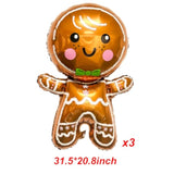 Christmas and New Year Balloons Red Candy Cane and Gingerbread Foil Balloons