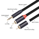2 Pack 3.5Mm To Rca Cable,Gold Plated,Nylon Braided 1/8 Male To Male Stereo Au