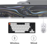 K2 75% Layout 84 Keys Hot-Swappable Bluetooth Wireless/Usb Wired Mechanical Keyboard With Super Brown Switch/Double-Shot Keycaps/Rgb Backlight/Aluminum Frame For Mac Windows Version 2