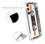 Case for Galaxy S23 FE with Reinforced Corners TPU Soft Bumper Retro Cassette Tape Case Compatible with Galaxy S23 FE