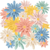 18 Pcs Paper Flowers Decorations For Wall Diy Flower Bulletin Board 3D Fiesta Paper Floral Backdrop Decoration For Photo Backdrop Classroom Back To School Party(Bright Color)