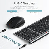 iClever DK05 Bluetooth Keyboard and Mouse Combo, Multi-Device Wireless Keyboard and Mouse (2.4GHz+Bluetooth), USB-C Rechargeable, Slim Compact Design, Comfortable Typing for PC/Laptop/Windows/Mac