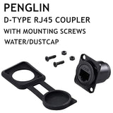 10Pcs D-Type Rj45 Coupler, Shielded Rj45 Panel Mount Connector, Cat6/Cat5E/Cat