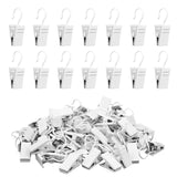 Curtain Clips Hooks, 100 Pack Stainless Iron Drapery Hooks Clips For Hanging Party String Lights Christmas Courtyards Decoration, Art Craft Display, Gutter Tent Camper Awning Hangers, White