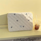 9-11 Inch Tablet Sleeve Case For Ipad Pro 11 Air 4 10.2 Tab Protective Bag Cute Bowknot Quilted Puffy Laptop Pouch Carrying Case