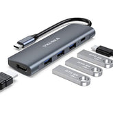 Usb C Hub Multiport Adapter, Usb C Dongle 5-In-1 With 4K Hdmi,3 Usb 3.0 Port,1
