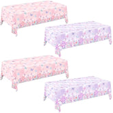4 Pack Butterfly Tablecloths, Butterfly Birthday Decorations For Kids' & Girls' Birthdays, Disposable Table Covers, 54 X 108 Inche