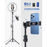 12'' Ring Light With Stand 72'' Tall & 2 Phone Holders,38 Color Modes Selfie Light With Tripod Stand, Big Led Ring Light For Iphone/Android/Camera,Youtube,Makeup
