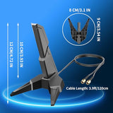 External Wifi 6E Tri-Band Antenna 6Ghz/5Ghz/2.4Ghz Gaming Antenna With Rp-Sma Male Connector And 3.9Ft Extension Cable For Pc Desktop Computer Pcie Wifi Card Gaming Motherboard Router