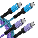 Usb C To Usb C Cable 60W Fast Charging For Iphone 17 Pro Max Air 17,Iphone 16E 16 Pro Max/16 Plus/16 Pro/16,15 Pro Max, 2 Pack 6Ft Braided Type C Car Charger Cord Android Phone Power Cord For Samsung