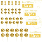 48 Pcs Gold Balls Cake Topper Decorations Balloon Cupcake Toppers Foam Cake Topper Balls Cake Balls Decorations For Birthday Party Wedding Anniversary Cake Decorating