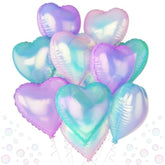 12 Pcs 18" Iridescent Crystal Heart Balloons for Parties