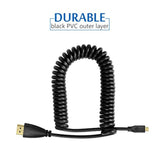 11.81"/30Cm 4K Coiled Micro Hdmi To Full Hdmi Cable For Atomos Ninja Star Reco
