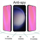 2 Pack Anti-Blue Privacy Tempered Glass For Samsung Galaxy S24 / S25 Anti-Spy Screen Protector Film Electroplated Gradient Colorful Support Finger Unlock 6.2 Inch