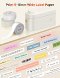 L1-C Smart Label Maker Machine With Tape Mini Bluetooth Label Maker, Portable & Rechargeable, Compatible With 9/12/16Mm Waterproof Tapes For Home, Office, School Organization