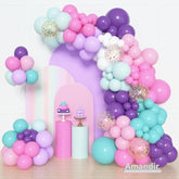 168Pcs Unicorn Balloons Arch Garland Kit, Pink Purple Aqua Blue Confetti Latex Balloons For Unicorn Birthday Decorations For Girls Wedding Baby Shower Party Supplies