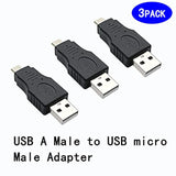 Usb 2.0 Adapter A Male To Micro Male Black (3 Pack) Usb A Male To Micro Male A