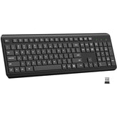 Wireless Keyboard, 2.4G Full-Sized Cordless Usb Silent Computer Keyboard, Ergonomic Tilt Angle, Sleep Mode, Long Battery Life, For Windows, Mac Os Laptop/Pc/Desktop/Notebook
