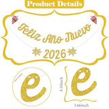 Feliz Año Nuevo 2026 Banner Gold Glitter New Year Party Decoration Supplies