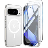 Magnetic Case For Google Pixel 10/Pixel 10 Pro,Compatible With Magsafe,Anti-Yellowing Cover,Transparent Screen Protector,Clear Case For Pixel 10/10 Pro,Crystal Clear