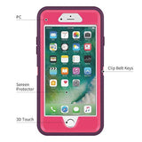 Iphone 6/6S Case Heavy Duty Shockproof High Impact Tough Rugged Hybrid Rubber Triple Defender Protective Anti-Shock Silicone Mobile Phone Cover For Iphone 6/6S 4.7"(Wine)