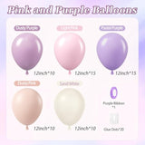 Pink & Purple Balloon Set: Pastel Party Decorations - 60 Piece