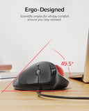 M509 Trackball Mouse Wired, Ergonomic Design, Easy Thumb Control, Precise & Smooth Tracking, 2-In-1 Interface (Type A &Type C), Compatible For Pc, Laptop, Mac, Windows(Red).