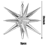 5 Pack 12 Point Foil Cone Balloons Starburst Cone Mylar Balloons Large
