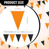 200ft Black Orange Pennant Banner Triangle Flag Bunting Garland for Party Decorations