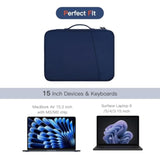 Laptop Carrying Sleeve Compatible With Apple Macbook Air 15 Inch M4 M3 M2 Chip A3241 A3114 A2941 2025-2023,15" Microsoft Surface Laptop 6/5/4/3 Protective Case, Computer Waterproof Traveling Bag- Blue
